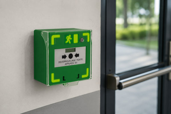 Déclencheur manuel vert d'ouverture d'urgence des portes 3 contacts