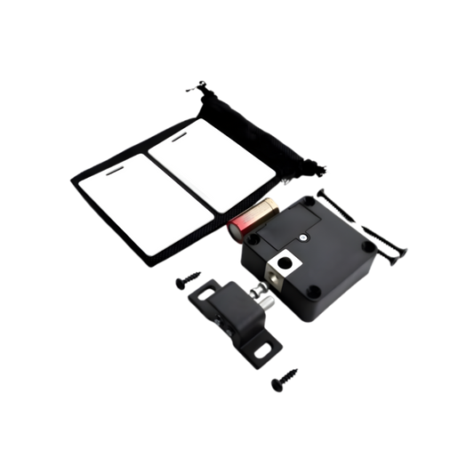 Serrure invisible à badges ABIOLOCK pour protéger les vitrines en verre