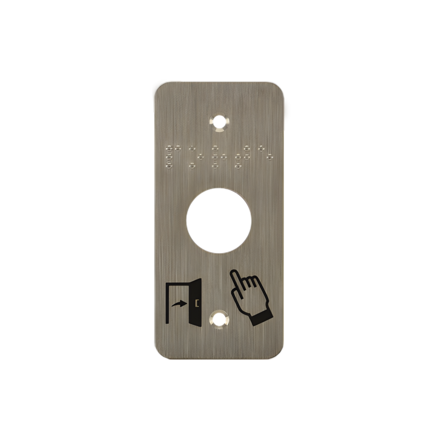Plaque de finition et de signalisation pour bouton poussoir 39,5 x 84,5 mm de 19 mm