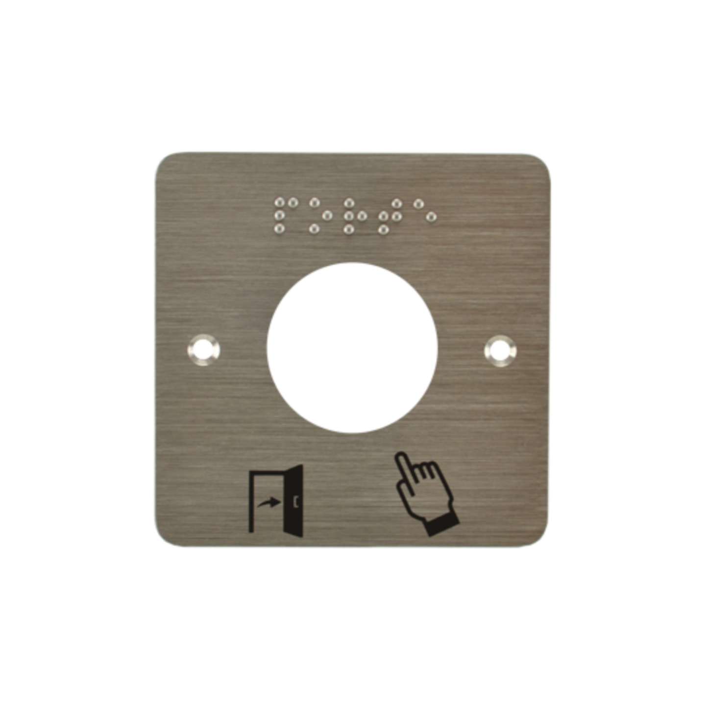 Plaque de finition et de signalisation pour bouton poussoir 80 x 80 mm 38 mm
