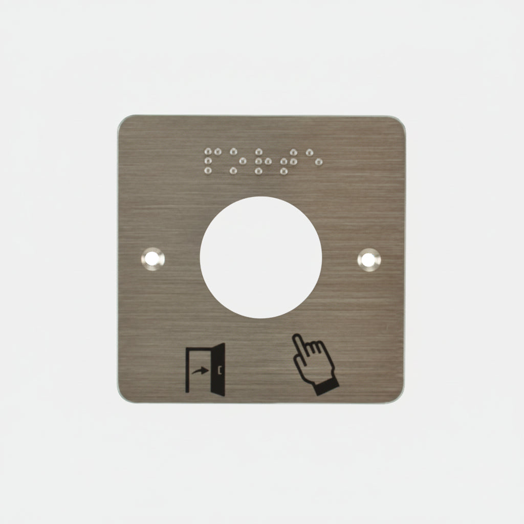 Plaque de finition et de signalisation pour bouton poussoir - ABIOSHOP