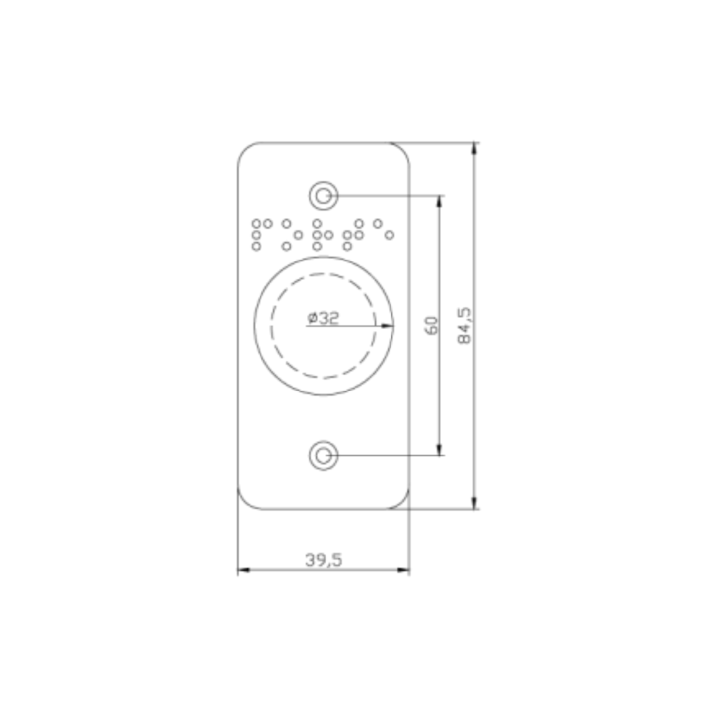 Bouton poussoir par le coude de demande d'ouverture vert
