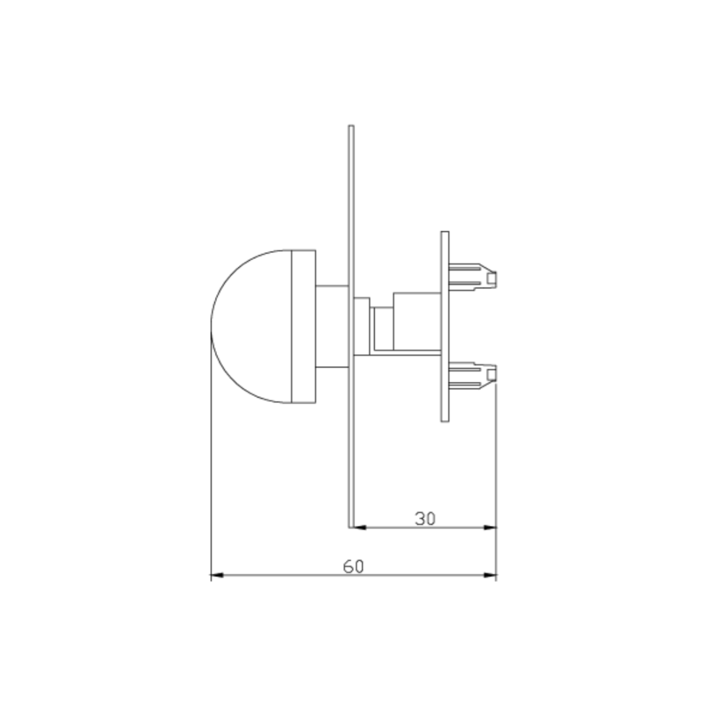 Bouton poussoir par le coude de demande d'ouverture vert