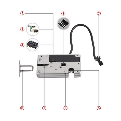 Verrou de casier à faible consommation électrique IP66 6 à 24 VDC