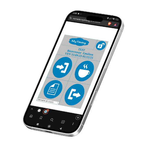 Pointeuse horaire + logiciel de temps de travail en ligne MyTiming - ABIOSHOP