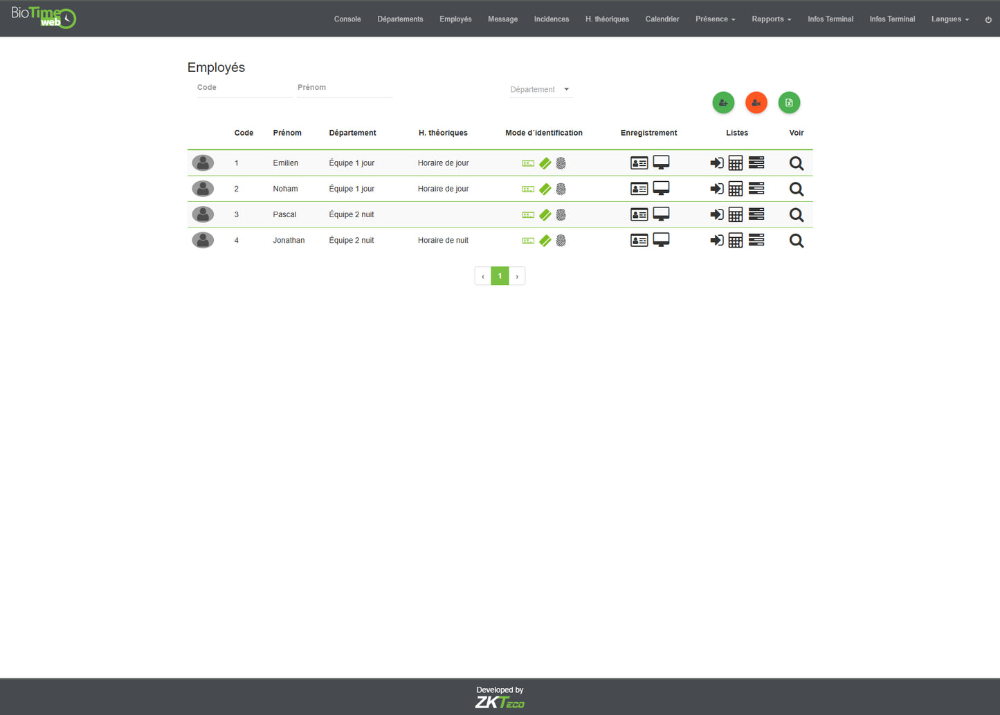 Solution BioTime Web de gestion du temps de travail