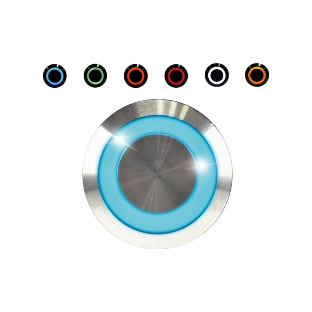 Bouton poussoir en acier inoxydable bleu - vert - rouge - blanc - ABIOSHOP