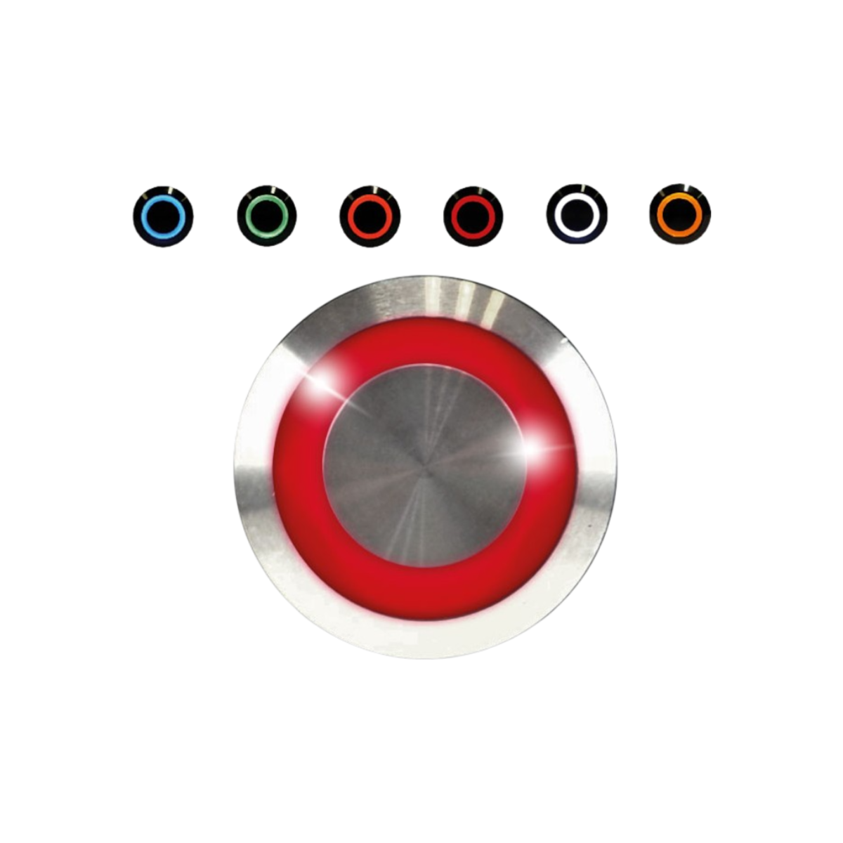 Bouton poussoir en acier inoxydable bleu - vert - rouge - blanc - ABIOSHOP