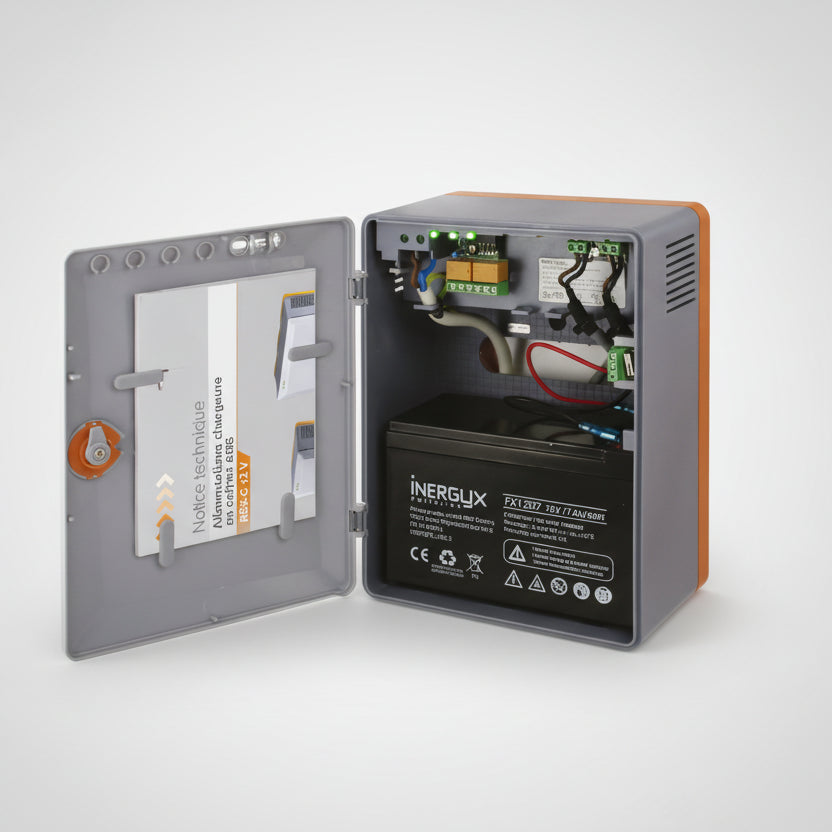 Alimentation batterie 12V en coffret ABS pour système de sécurité