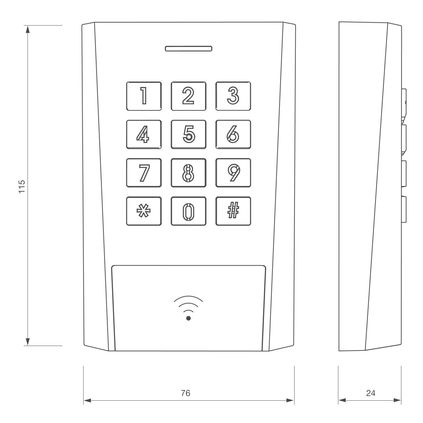 Clavier à code et lecteur de badge autonome | ASB21 - ABIOSHOP