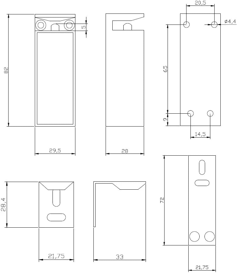 Verrou électrique allongé pour portes battantes et coulissantes