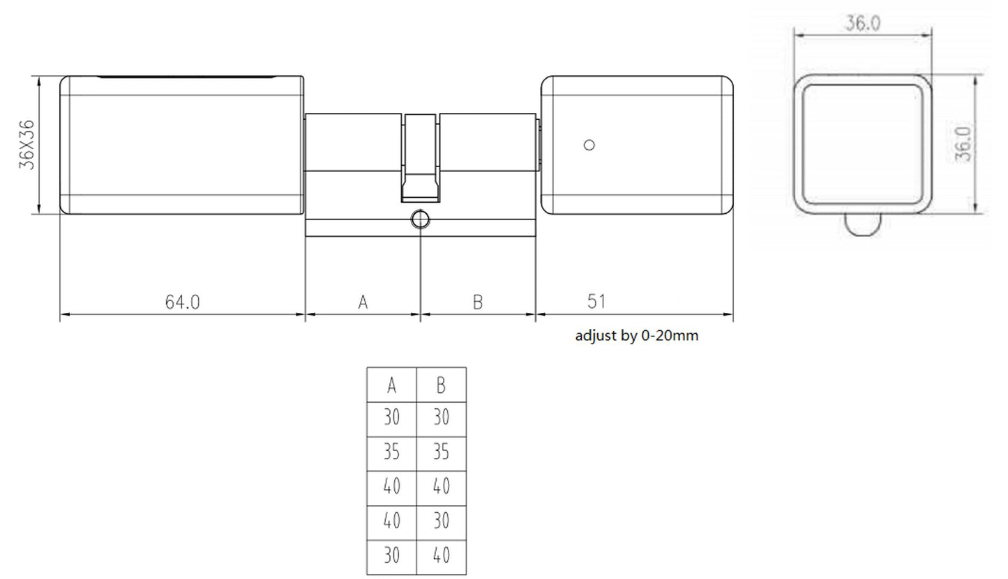 Cylindre électronique connecté à code et Bluetooth | ABIOKEY