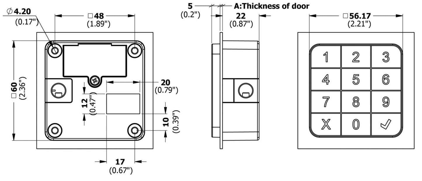 Kit serrure à code pour casier | ABIOLOCK CLAVIER (mode public) - ABIOSHOP