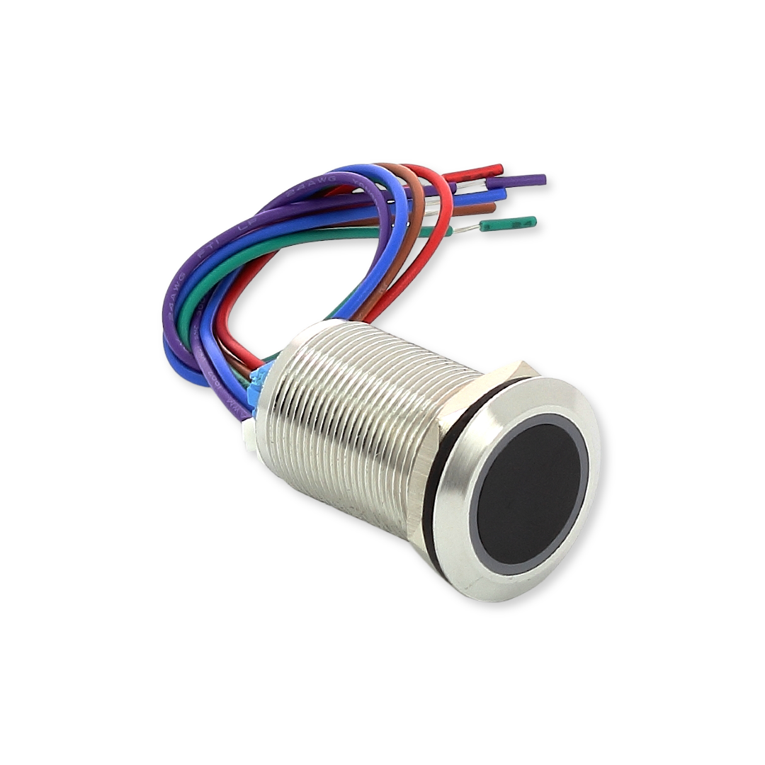 Bouton poussoir sans contact à détection infrarouge couleur blanc/rouge