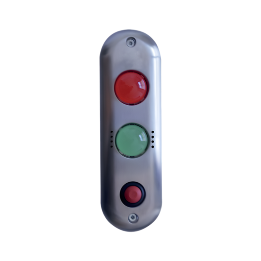 Voyants vert et rouge avec buzzer et bouton poussoir NO