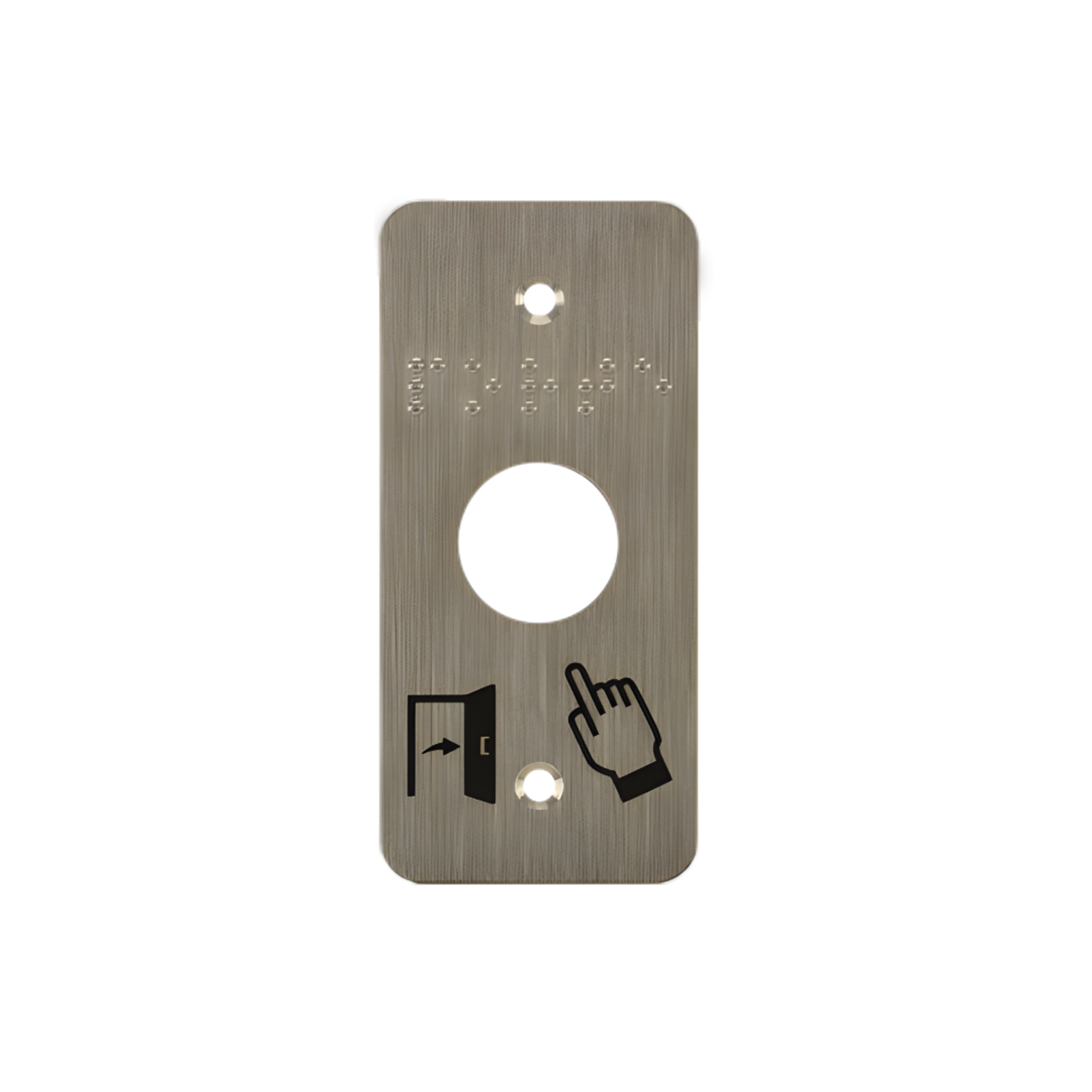 Plaque de finition et de signalisation pour bouton poussoir 39,5 x 84,5 mm de 19 mm