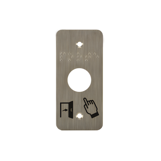 Plaque de finition et de signalisation pour bouton poussoir 39,5 x 84,5 mm de 19 mm