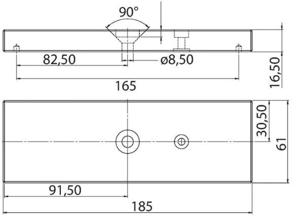 Ventouse de 500kg dimensions contre-plaque